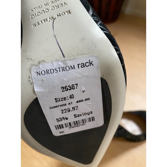 Ron White "Cindy" pointed toe suede Stiletto heel BNWT sz 40 Italy glitter - Picture 5 of 7